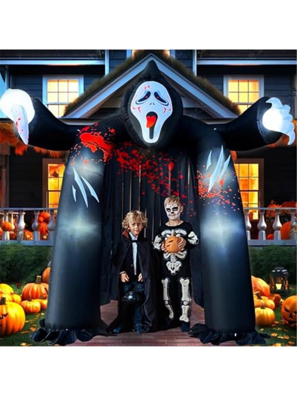 10 FT Halloween Inflatable Ghost Archway with Built-in LED Lights